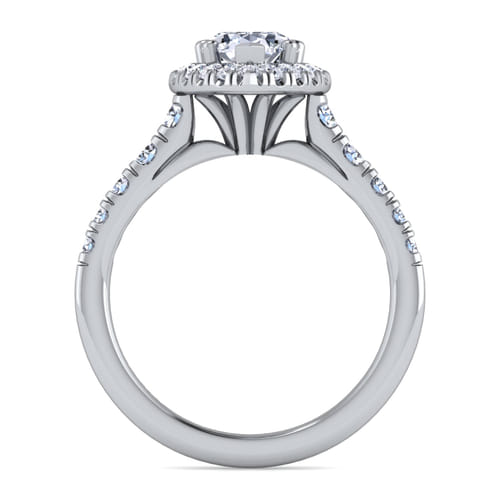 14K White Gold Pear Shape Halo Diamond Engagement Ring 14K White Gold Pear Shape Halo Diamond Engagement Ring