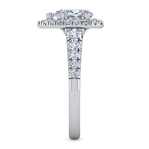 14K White Gold Pear Shape Halo Diamond Engagement Ring 14K White Gold Pear Shape Halo Diamond Engagement Ring