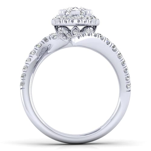 14K White Gold Pear Shape Halo Diamond Engagement Ring 14K White Gold Pear Shape Halo Diamond Engagement Ring
