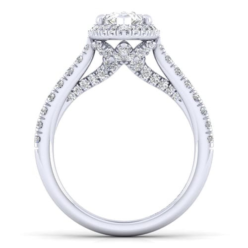 14K White Gold Pear Shape Halo Diamond Engagement Ring 14K White Gold Pear Shape Halo Diamond Engagement Ring
