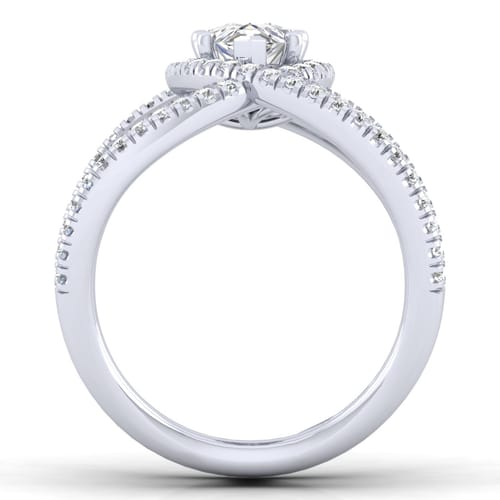 14K White Gold Pear Shape Halo Diamond Engagement Ring 14K White Gold Pear Shape Halo Diamond Engagement Ring