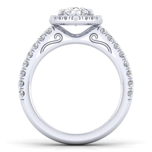14K White Gold Pear Shape Halo Diamond Engagement Ring 14K White Gold Pear Shape Halo Diamond Engagement Ring