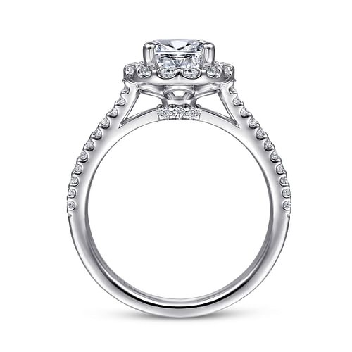 14K White Gold Pear Shape Halo Diamond Engagement Ring