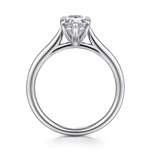 14K White Gold Pear Shape Solitaire Diamond Engagement Ring