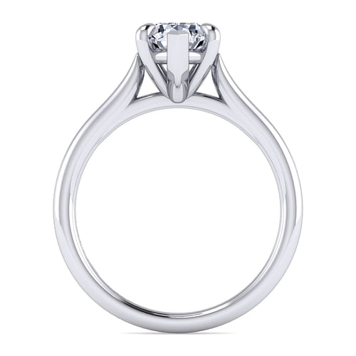 14K White Gold Pear Shape Solitaire Diamond Engagement Ring