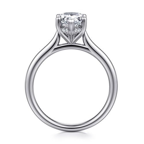 14K White Gold Pear Shape Solitaire Diamond Engagement Ring