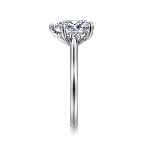14K White Gold Pear Shape Solitaire Diamond Engagement Ring