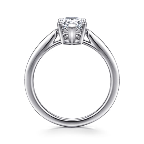 14K White Gold Pear Shape Solitaire Diamond Engagement Ring