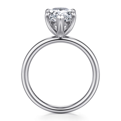 14K White Gold Pear Shape Solitaire Diamond Engagement Ring