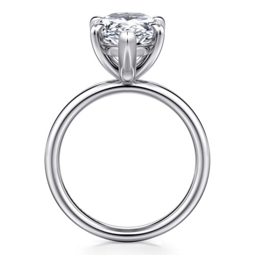 14K White Gold Pear Shape Solitaire Diamond Engagement Ring