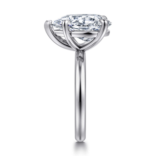 14K White Gold Pear Shape Solitaire Diamond Engagement Ring