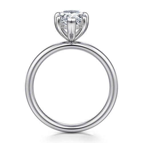 14K White Gold Pear Shape Solitaire Diamond Engagement Ring 14K White Gold Pear Shape Solitaire Diamond Engagement Ring
