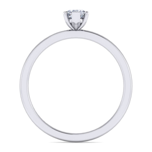 14K White Gold Pear Shape Solitaire Engagement Ring