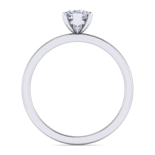 14K White Gold Pear Shape Solitaire Engagement Ring