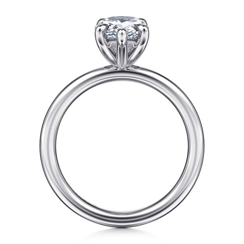 14K White Gold Pear Shape Solitaire Engagement Ring