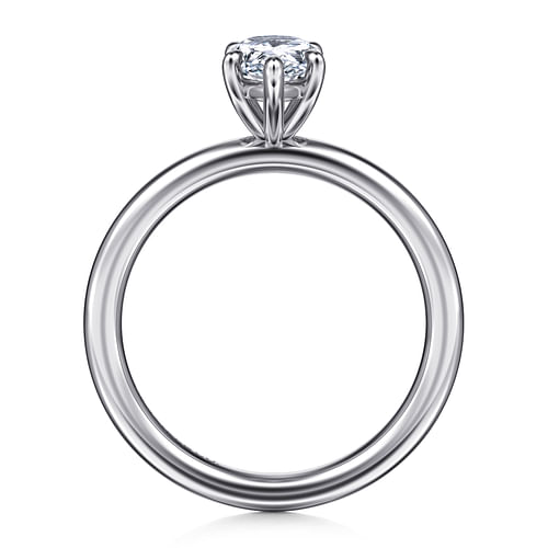 14K White Gold Pear Shape Solitaire Engagement Ring