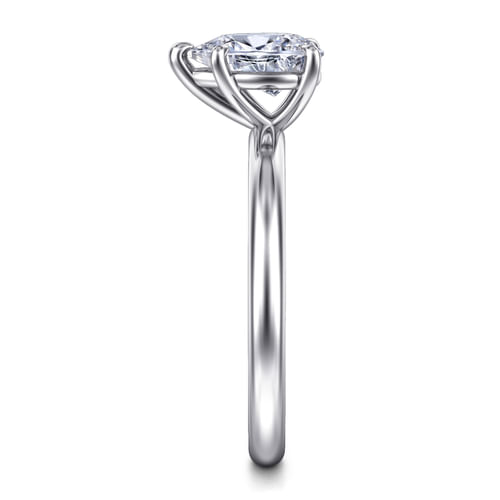 14K White Gold Pear Shape Solitaire Engagement Ring