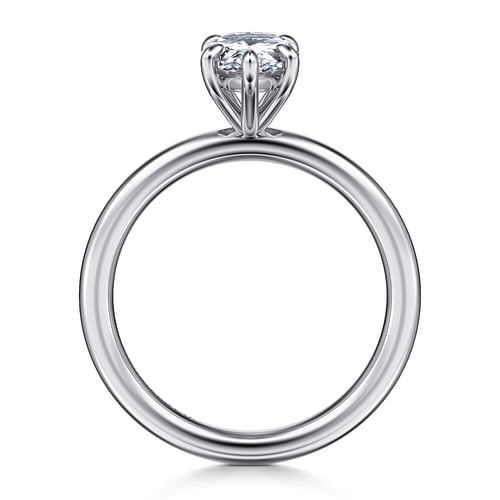 14K White Gold Pear Shape Solitaire Engagement Ring