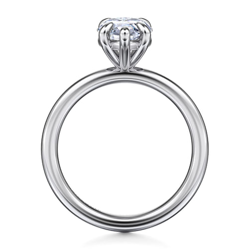 14K White Gold Pear Shape Solitaire Engagement Ring