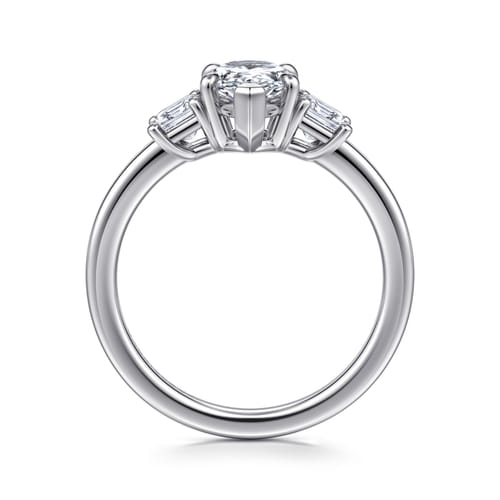 14K White Gold Pear Shape Three Stone Diamond Engagement Ring 14K White Gold Pear Shape Three Stone Diamond Engagement Ring