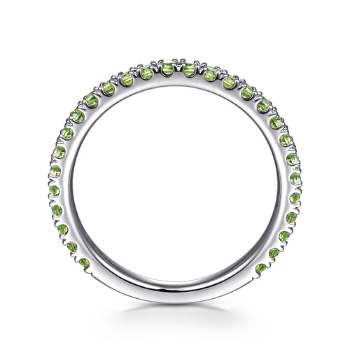 14K White Gold Peridot Stackable Ring