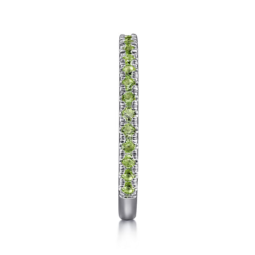 14K White Gold Peridot Stackable Ring