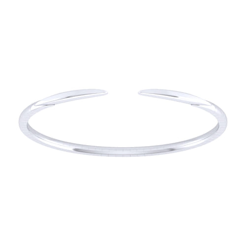 14K White Gold Plain Bangle