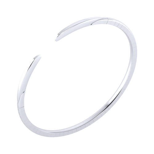 14K White Gold Plain Bangle