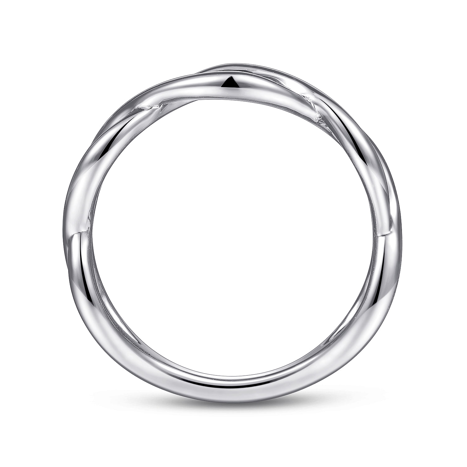 14K White Gold Plain Twisted Stackable Ring