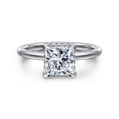 14K White Gold Princess  Diamond Engagement Ring