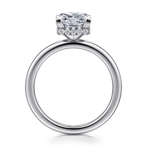 14K White Gold Princess  Diamond Engagement Ring