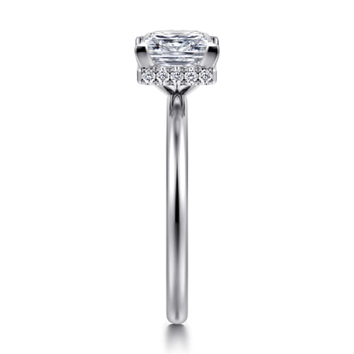 14K White Gold Princess  Diamond Engagement Ring