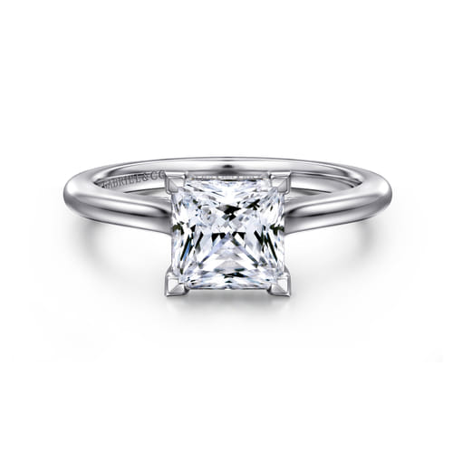 14K White Gold Princess Cut  Diamond Engagement Ring