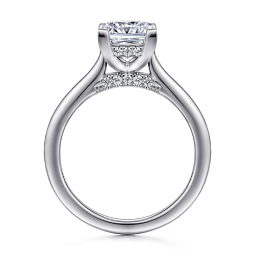 14K White Gold Princess Cut  Diamond Engagement Ring