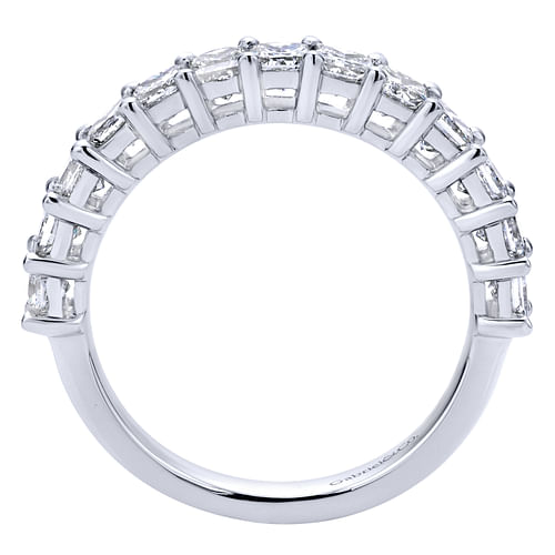 14K White Gold Princess Cut 13 Stone Prong Set Diamond Anniversary Band