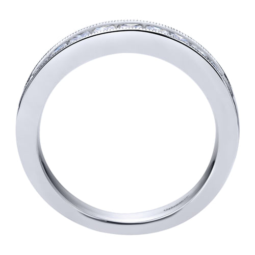 14K White Gold Princess Cut 9 Stone Channel Set Diamond Wedding Band