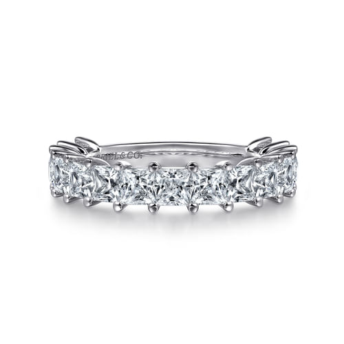 14K White Gold Princess Cut Diamond Anniversary Band