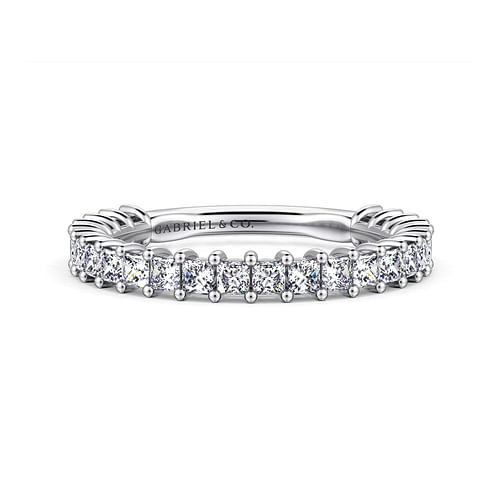 14K White Gold Princess Cut Diamond Anniversary Band