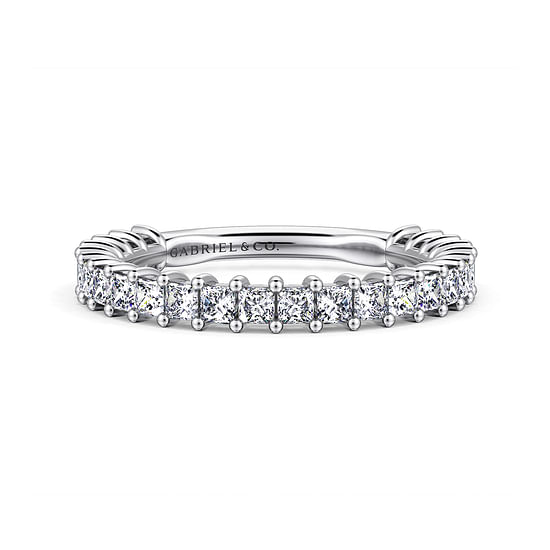 Gabriel - 14K White Gold Princess Cut Diamond Anniversary Band