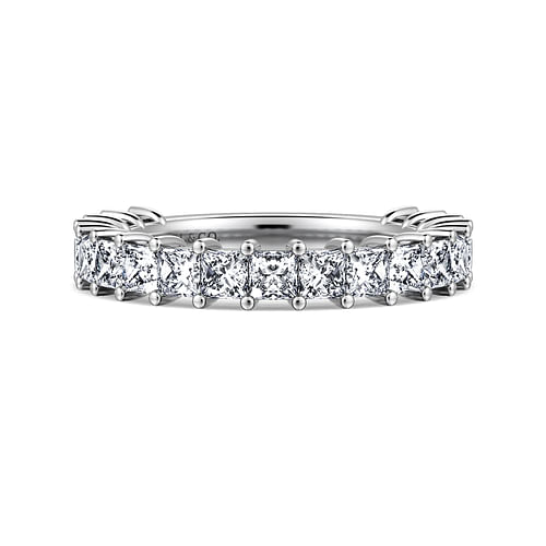 14K White Gold Princess Cut Diamond Anniversary Band