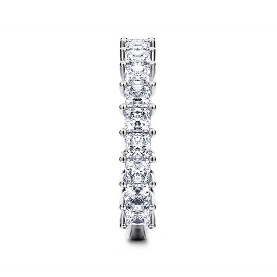 14K White Gold Princess Cut Diamond Anniversary Band angle 4 14K White Gold Princess Cut Diamond Anniversary Band angle 4