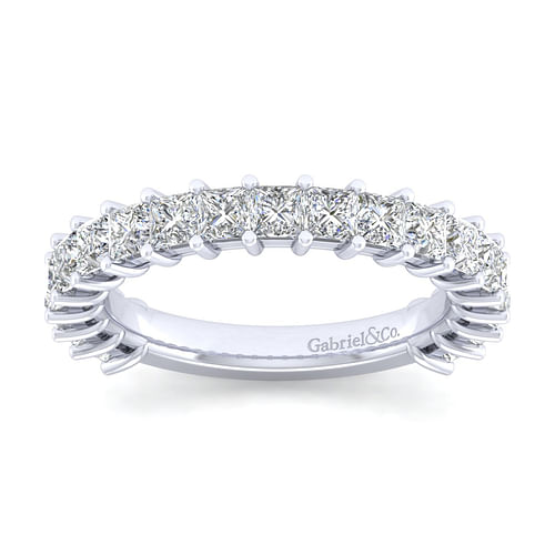 14K White Gold Princess Cut Diamond Anniversary Band