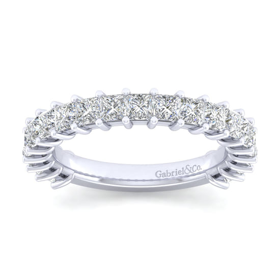 14K White Gold Princess Cut Diamond Anniversary Band angle 5 14K White Gold Princess Cut Diamond Anniversary Band angle 5