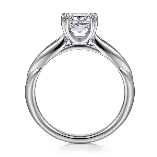 14K White Gold Princess Cut Diamond Channel Set Engagement Ring angle 2