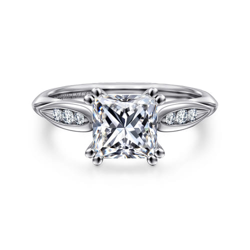 14K White Gold Princess Cut Diamond Channel Set Engagement Ring