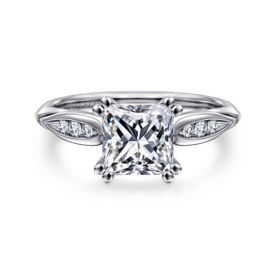 14K White Gold Princess Cut Diamond Channel Set Engagement Ring