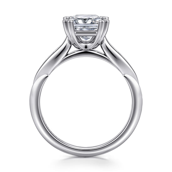 14K White Gold Princess Cut Diamond Channel Set Engagement Ring angle 2