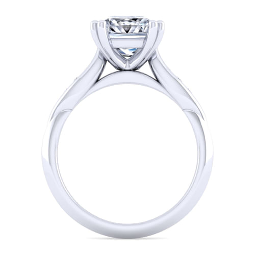 14K White Gold Princess Cut Diamond Channel Set Engagement Ring