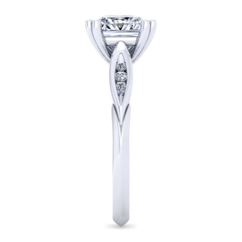 14K White Gold Princess Cut Diamond Channel Set Engagement Ring