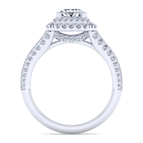 14K White Gold Princess Cut Diamond Channel Set Engagement Ring